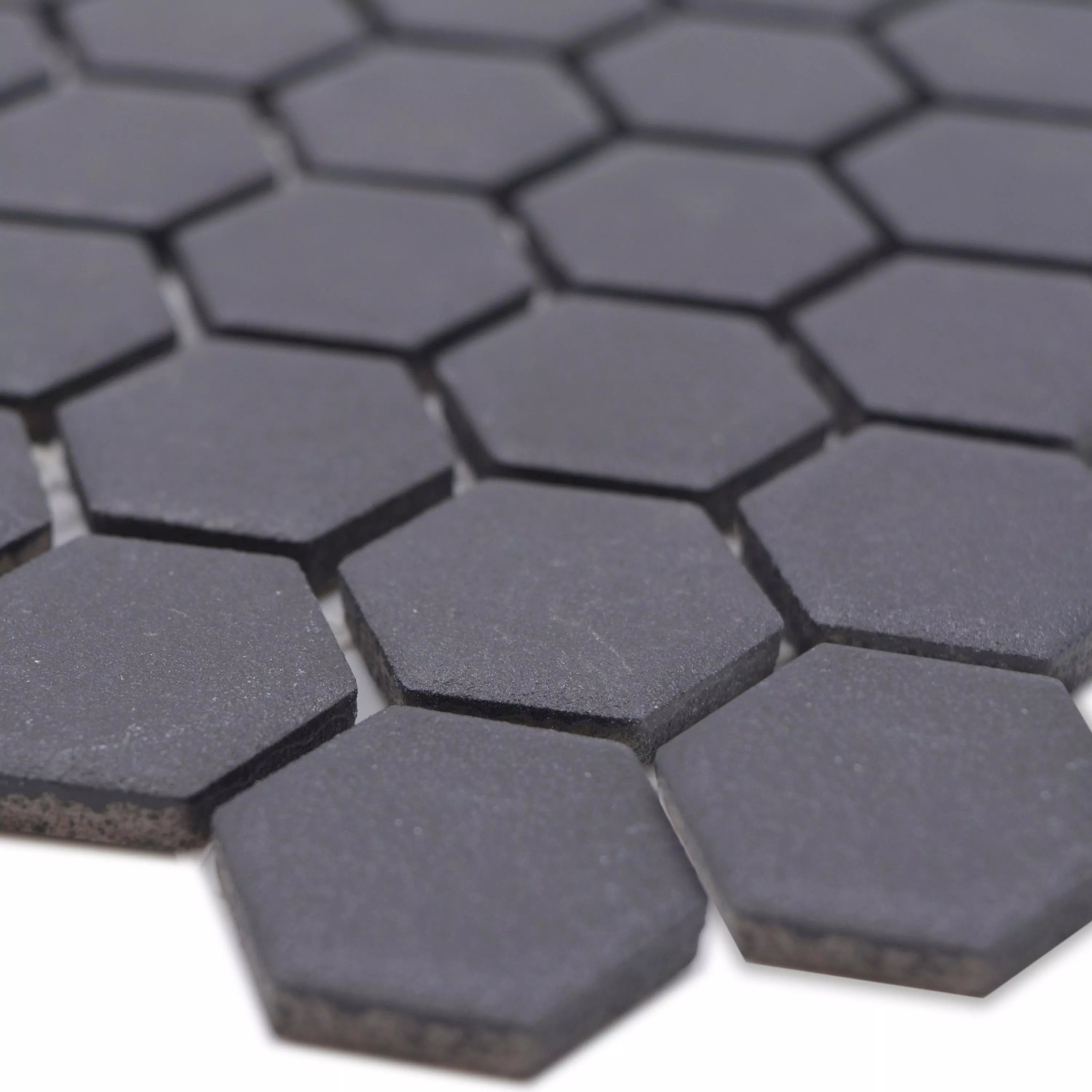 Sample Ceramic Mosaic Bismarck R10B Hexagon Black H23