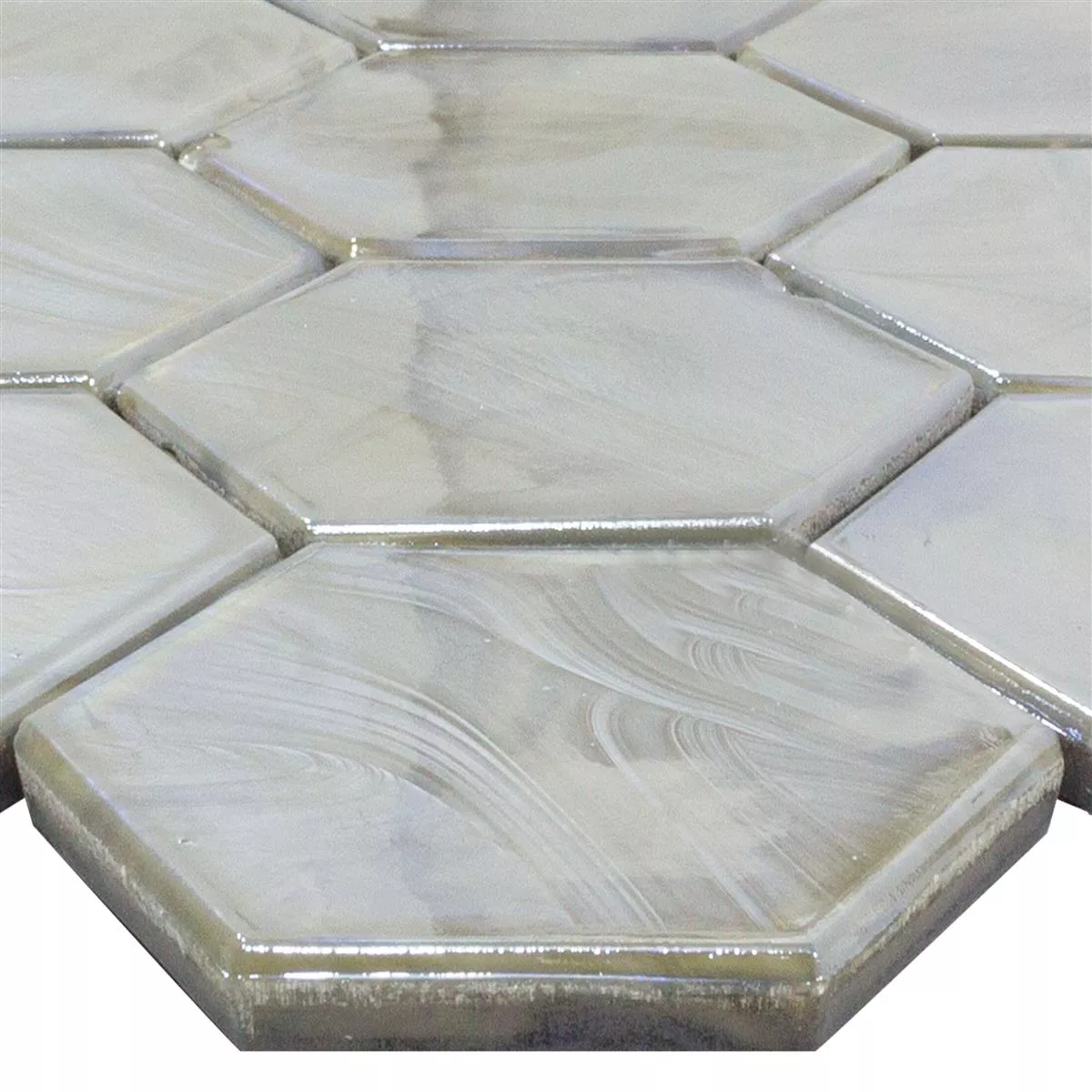Glass Mosaic Tiles Andalucia Hexagon Grey