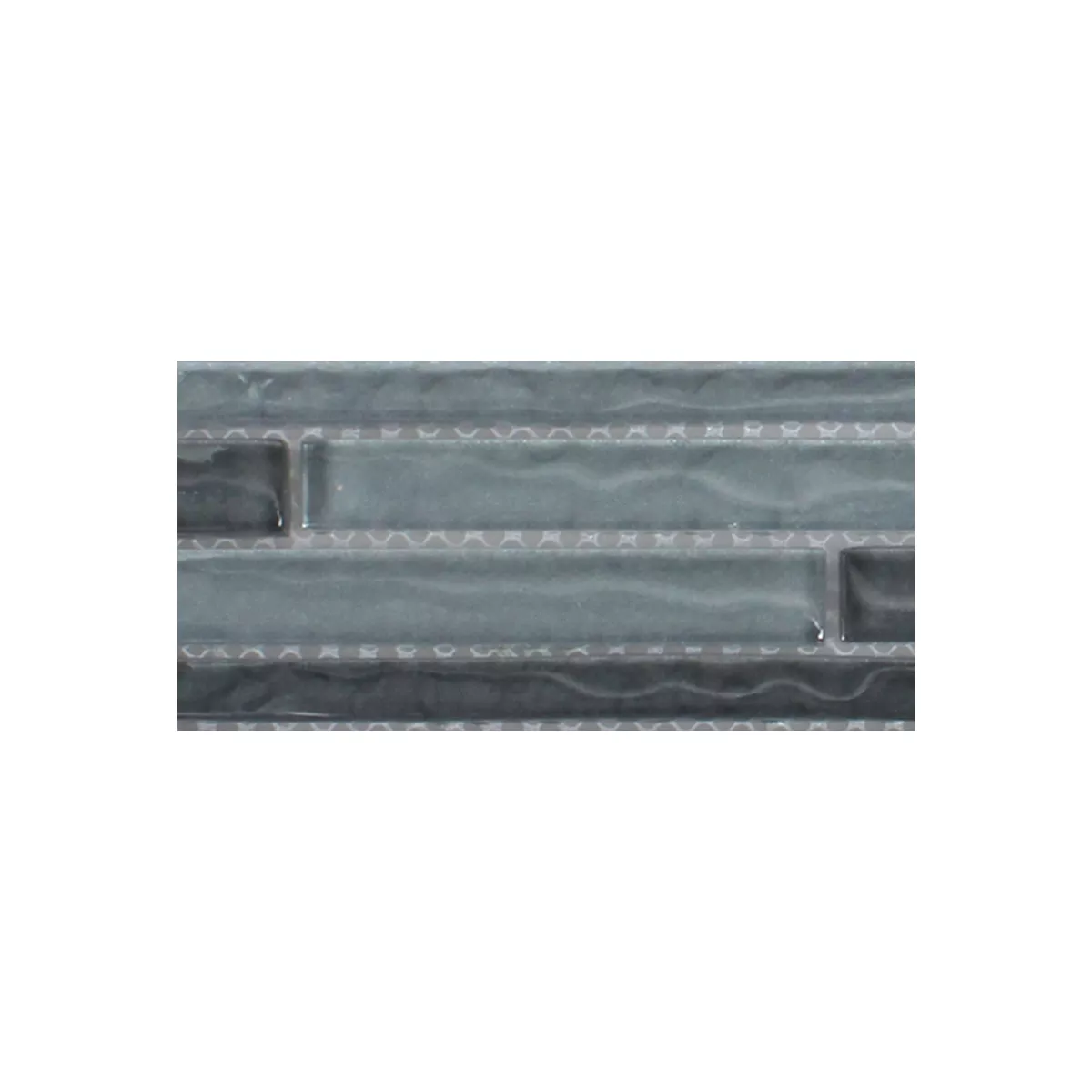 Uzorak Mozaik Pločice Lauria Staklo Umjetni Kamen Crna Stick