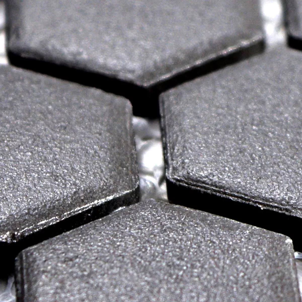 Échantillon Céramique Mosaïque Carrelage Hexagone Zeinal Non Émaillé Noir R10B