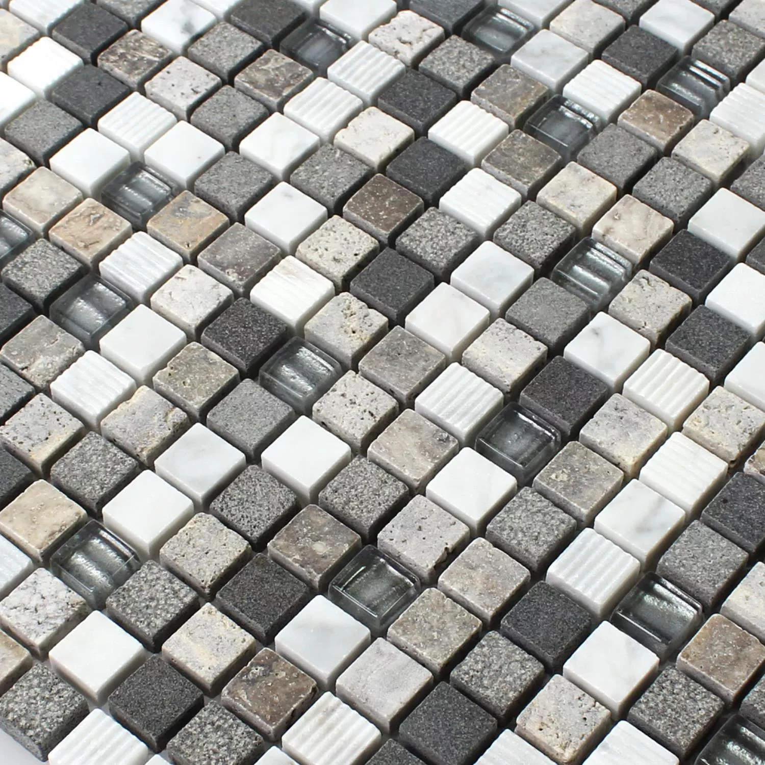 Mozaik Csempe Üveg Természetes Kő Isola Szürke Barna