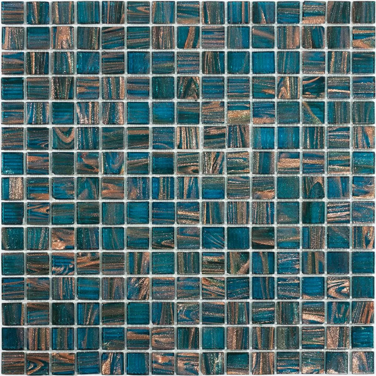 Sample Glass Mosaic Tiles Kyoto Petrol Blue