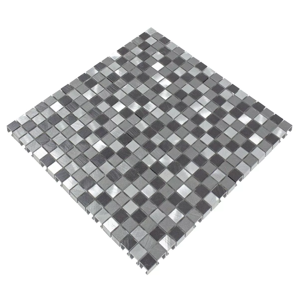 Mønster fra Aluminium Metall Mosaikkfliser Montezuma Grå Sølv Mix