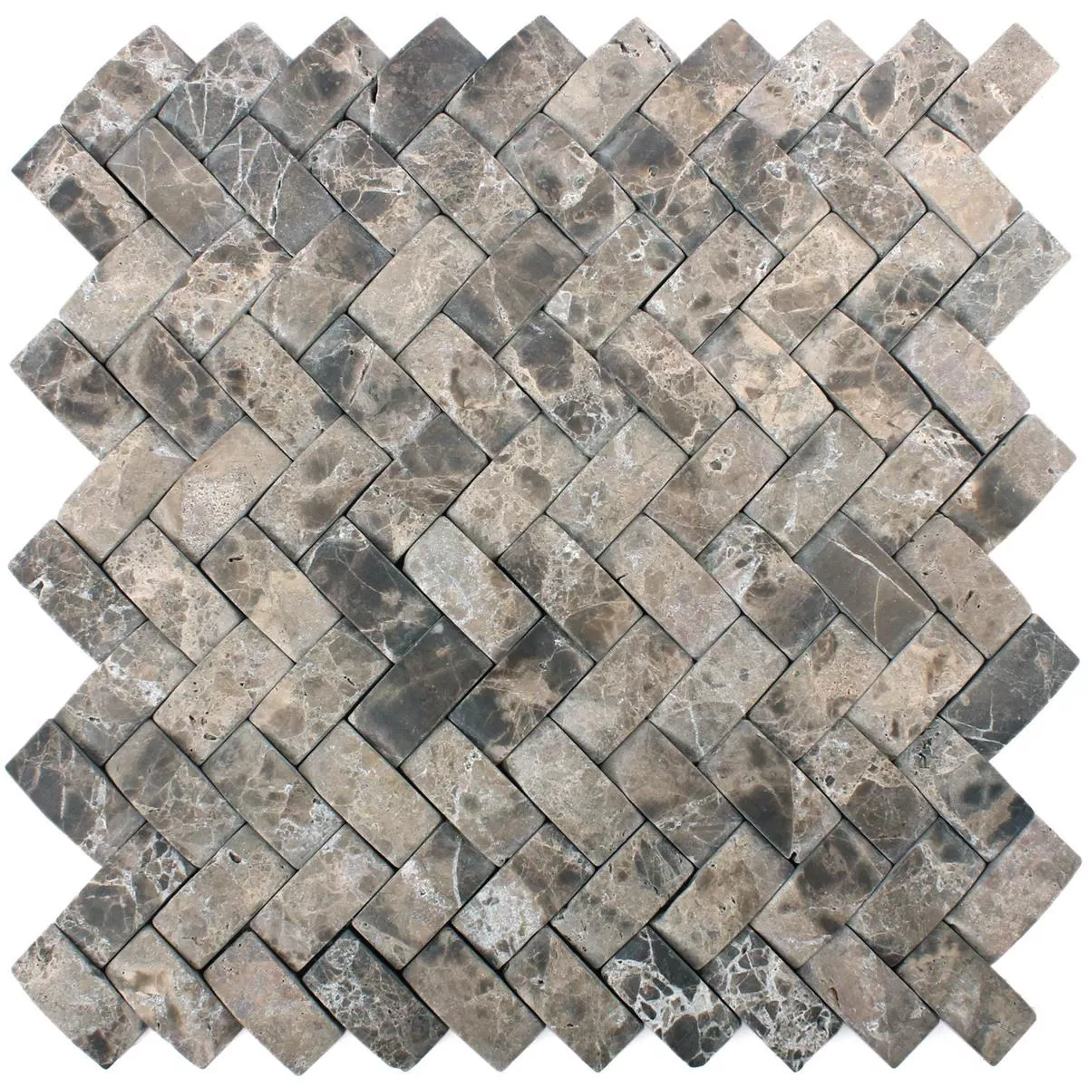 Természetes Kő Mozaik Üveggolyó Gorica Marron Emperador