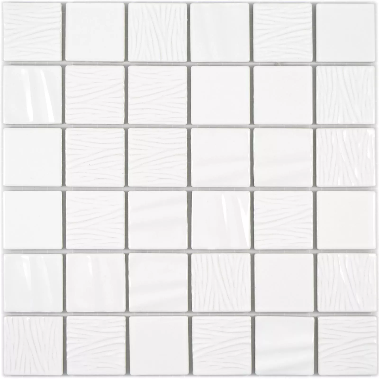 Ceramica Mosaico Piastrelle Rokoko 3D Elegance Bianco