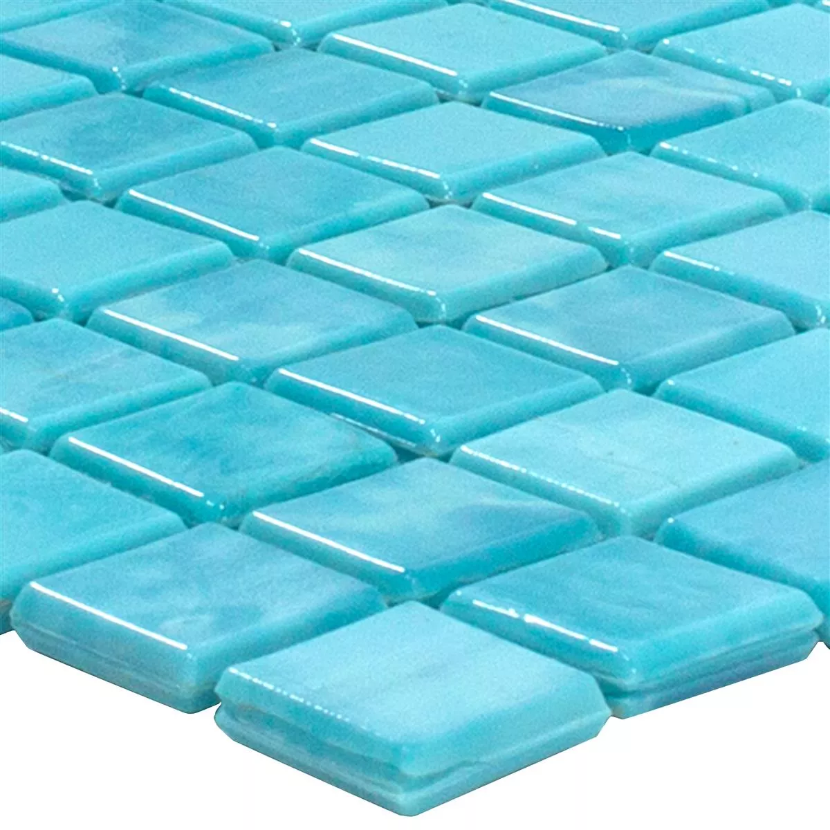 Sample Glass Mosaic Tiles Seaside Cyan