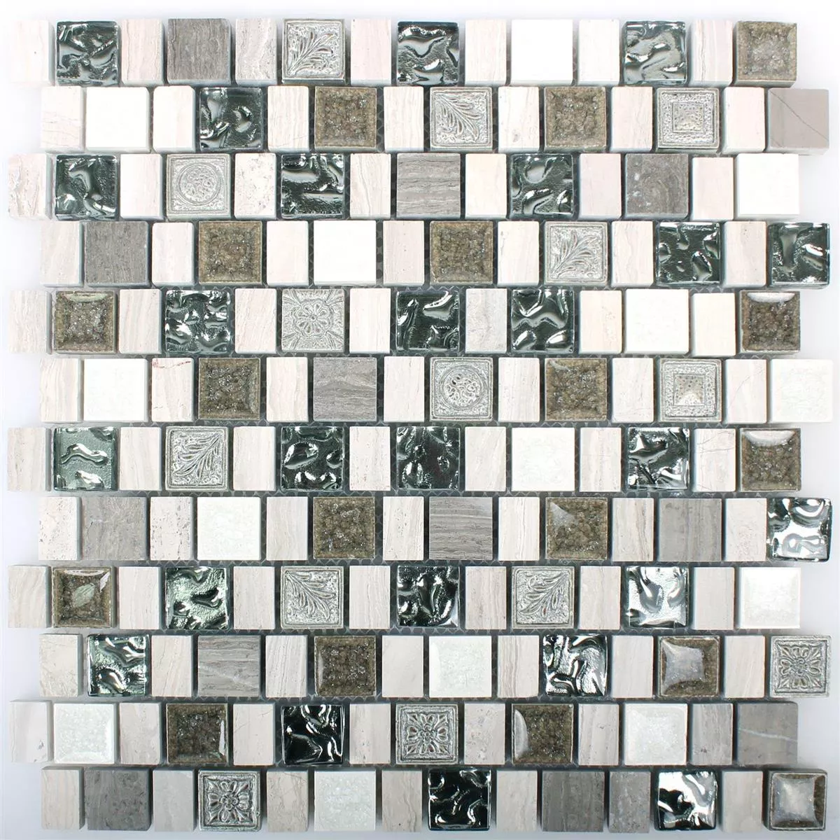 Mozaik Csempe Dresden Multiformat  Fa White Mix