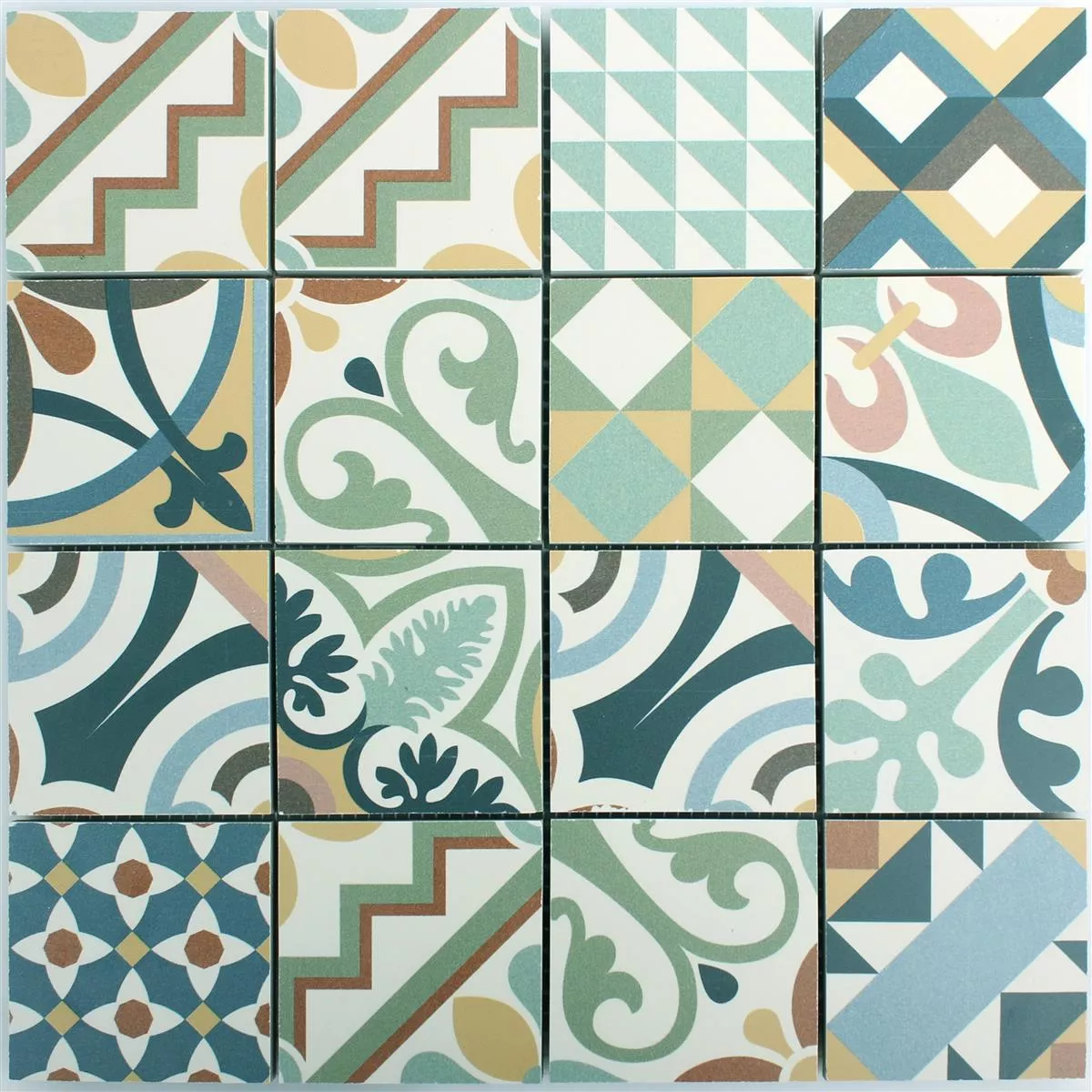 Mosaico Cerâmico Retro Azulejos Utopia Multicolorido R10/B