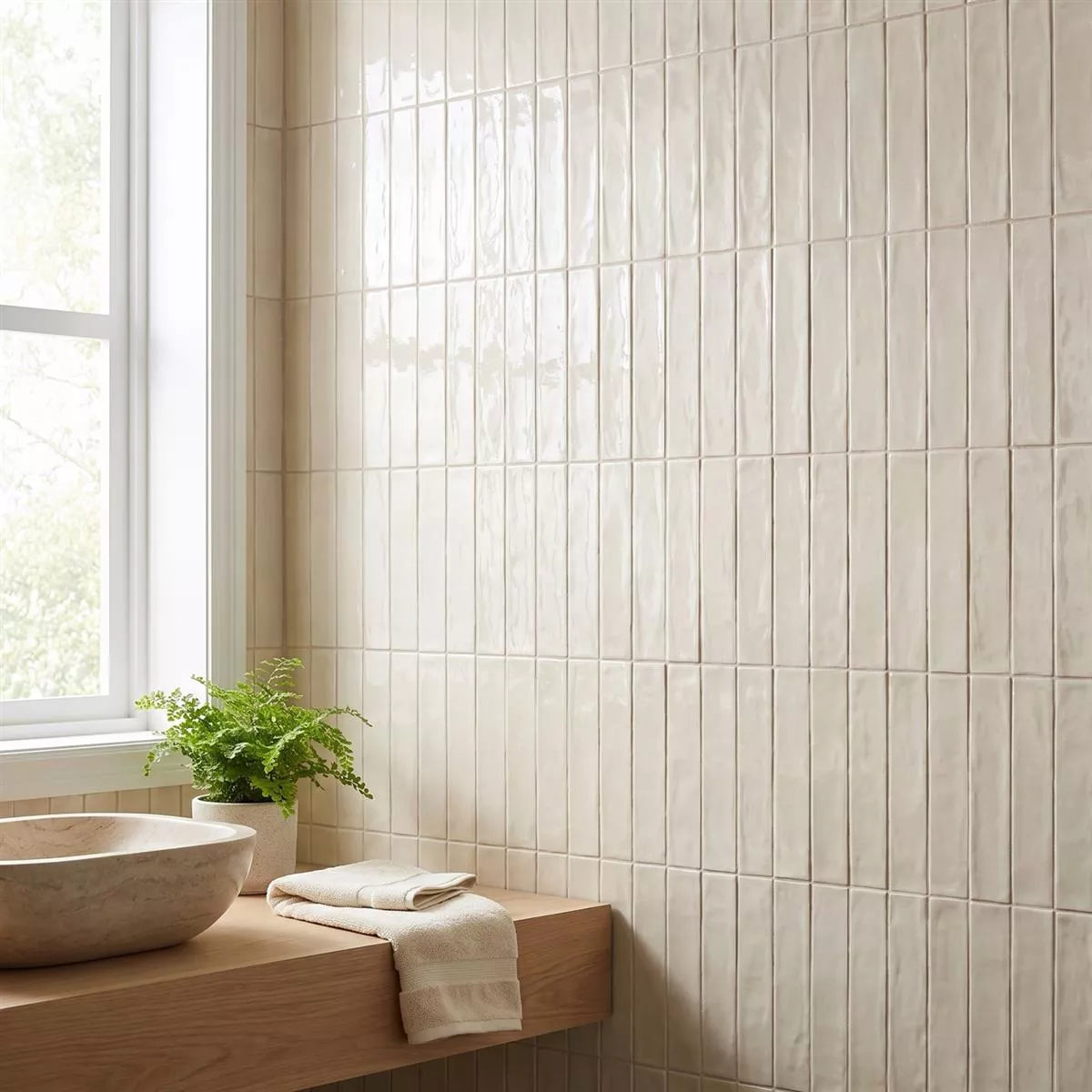 Topkapi Bézs Csillogó Rusztikus 10x30 cm Crema
