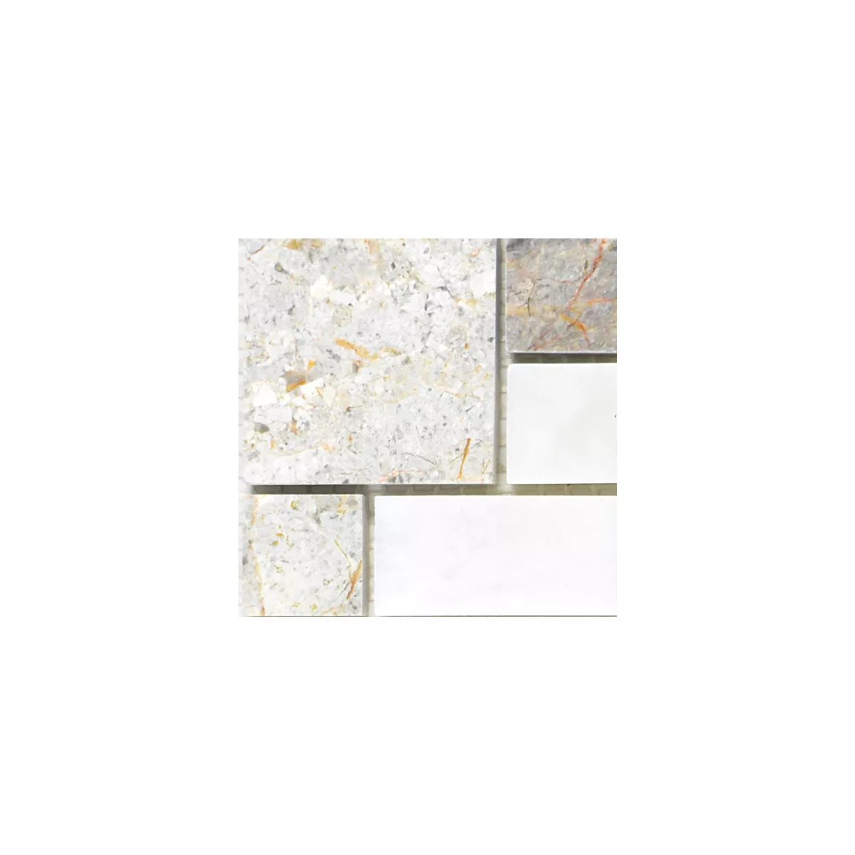 Padrão de Mármore Mosaico De Pedra Natural Azulejos Cordoba Cinza Claro Branco