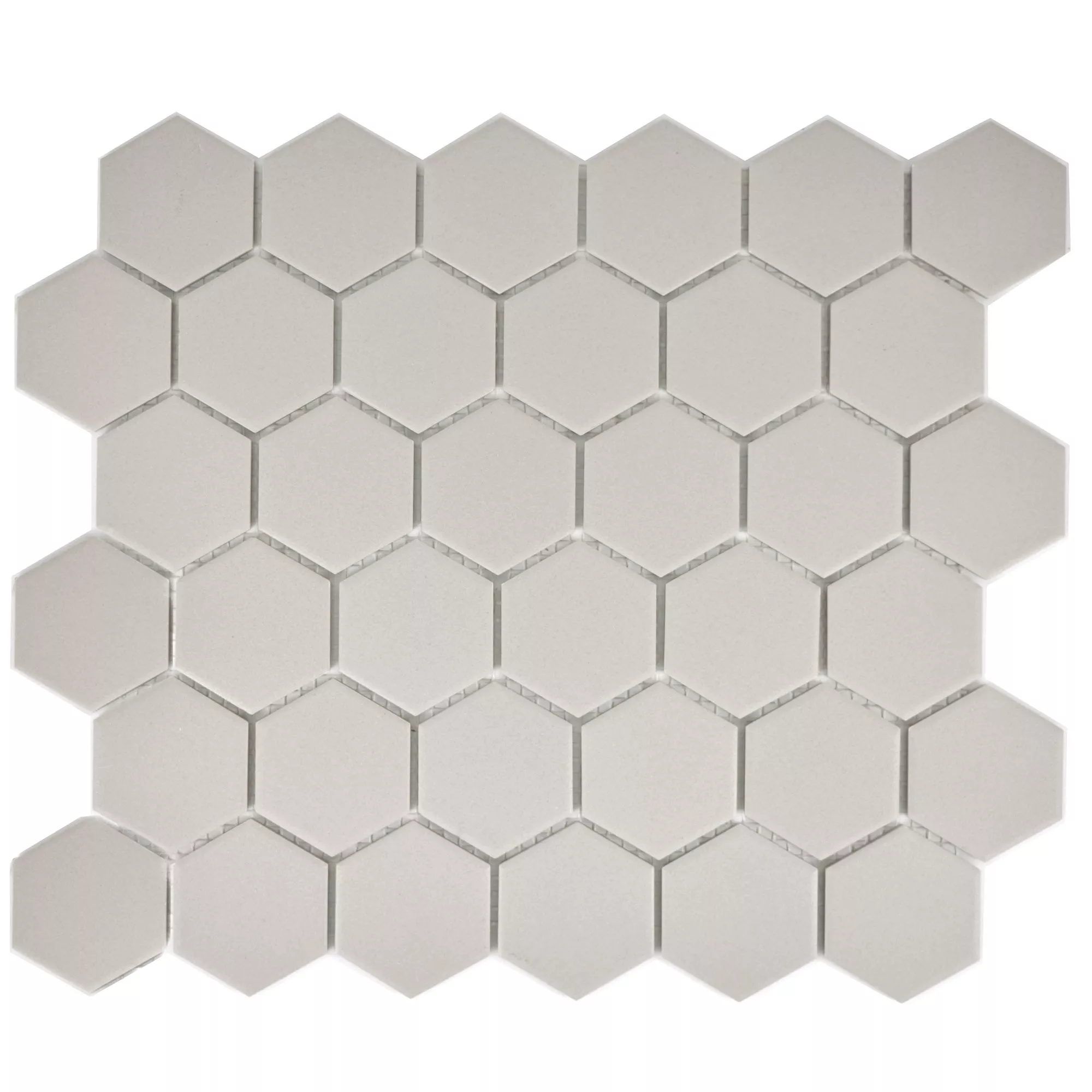 Sample Ceramic Mosaic Tiles Begomil Unglazed Light Grey