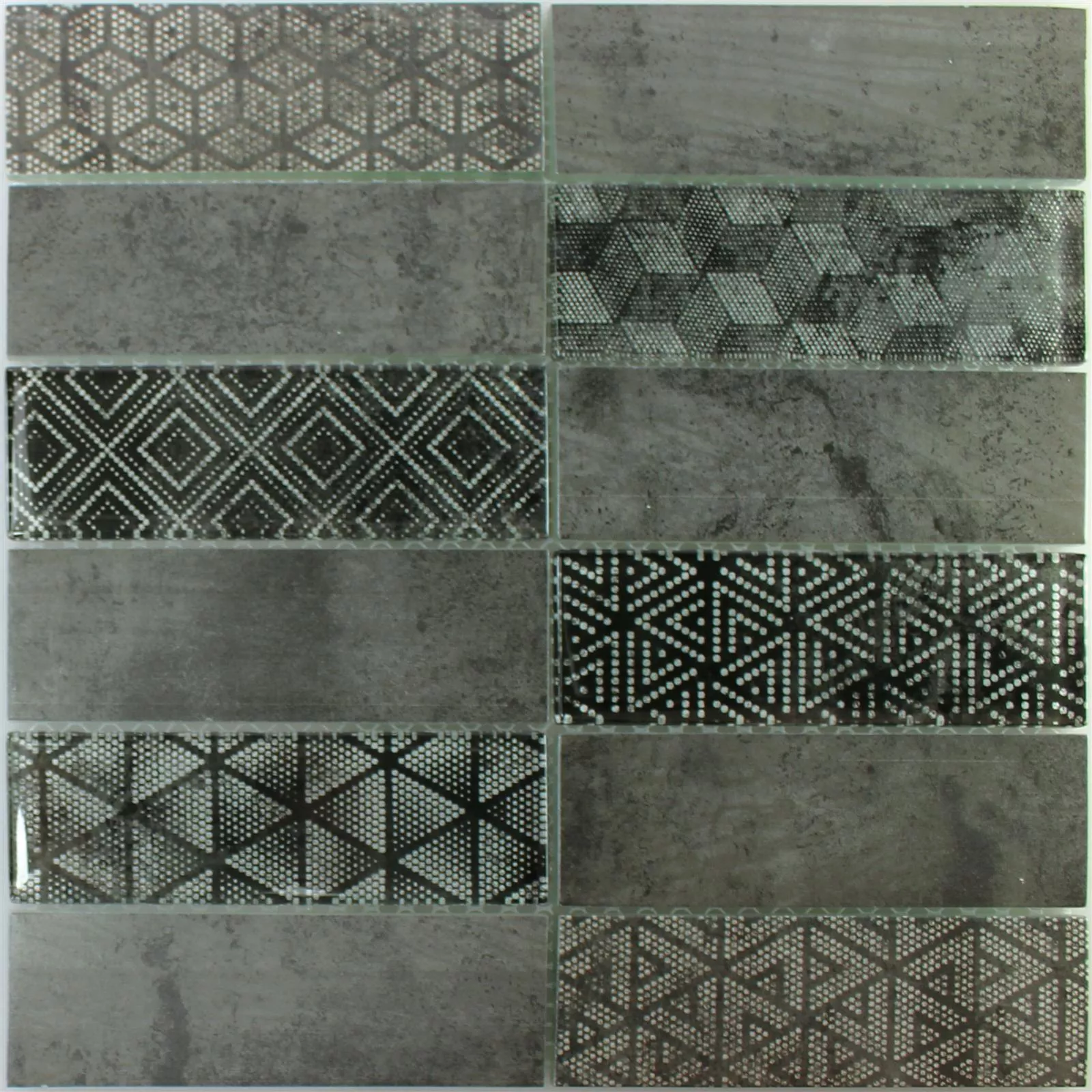 Glass Mosaic Tiles Patras Anthracite