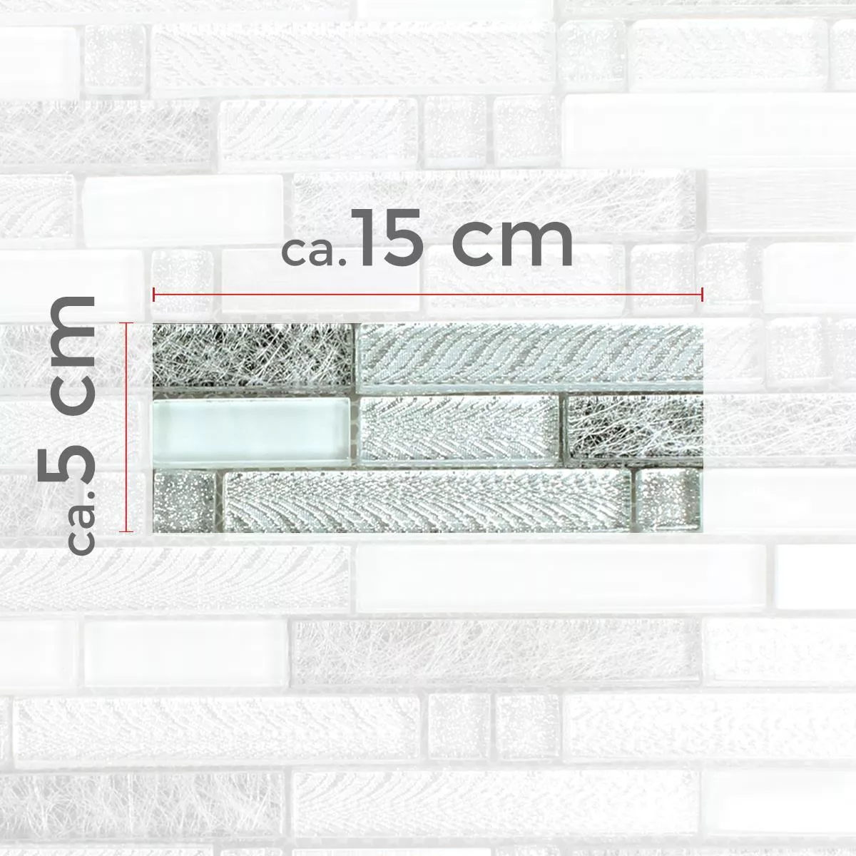 Sample Mozaïektegel Zaide Glas Alu Mix Zilver Grijs