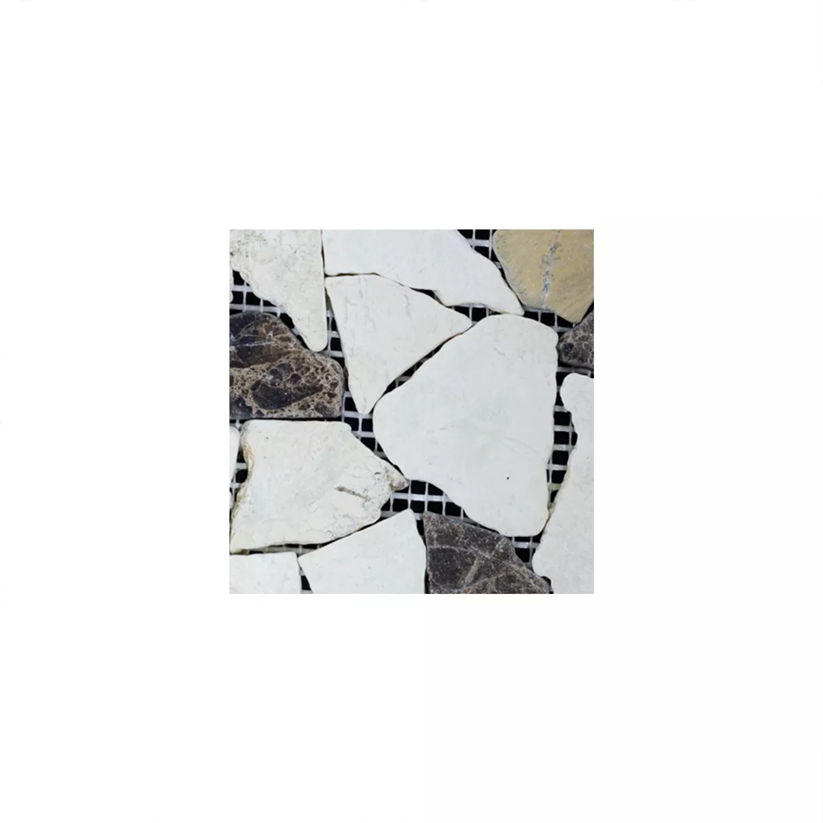 Próbka Marmur Łamany Mozaika Dolcevista Brązowy Biały