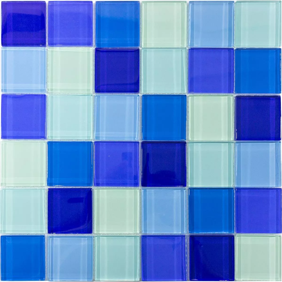 Próbka Mozaiki Szklana Płytki Glasgow Niebieski Mix