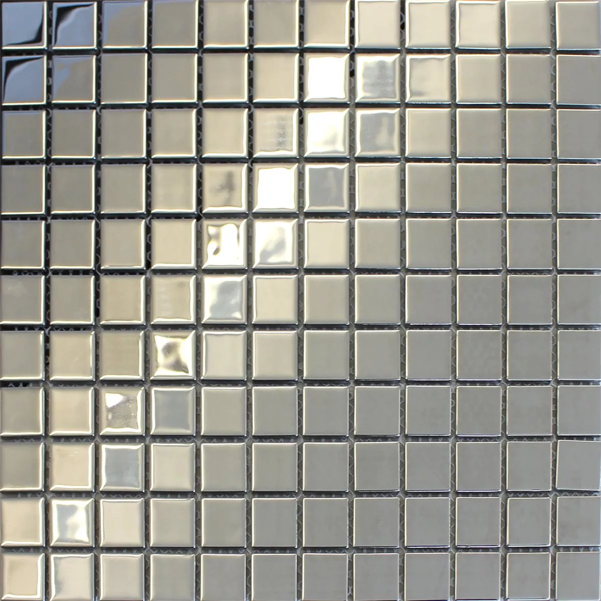 Mosaic Tiles Glass Silver Uni 25x25x4mm