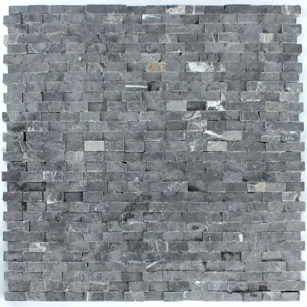 Mozaik Csempe Üveggolyó Falra Néző Brickstones Fekete