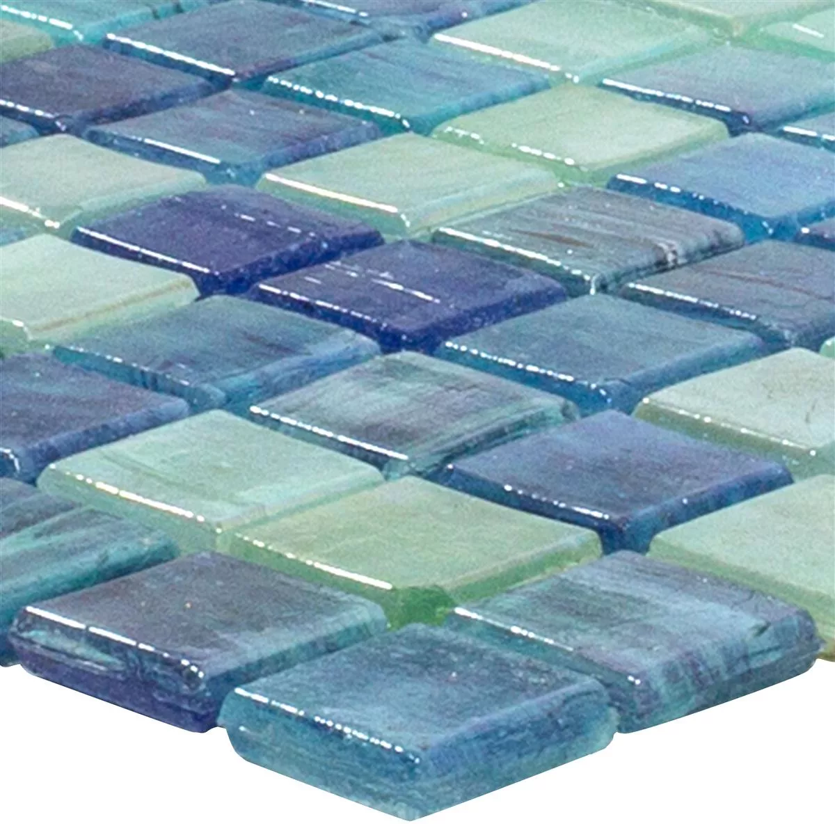 Vzorek Skleněná Mozaika Dlaždice Carla Modrá Tyrkysový