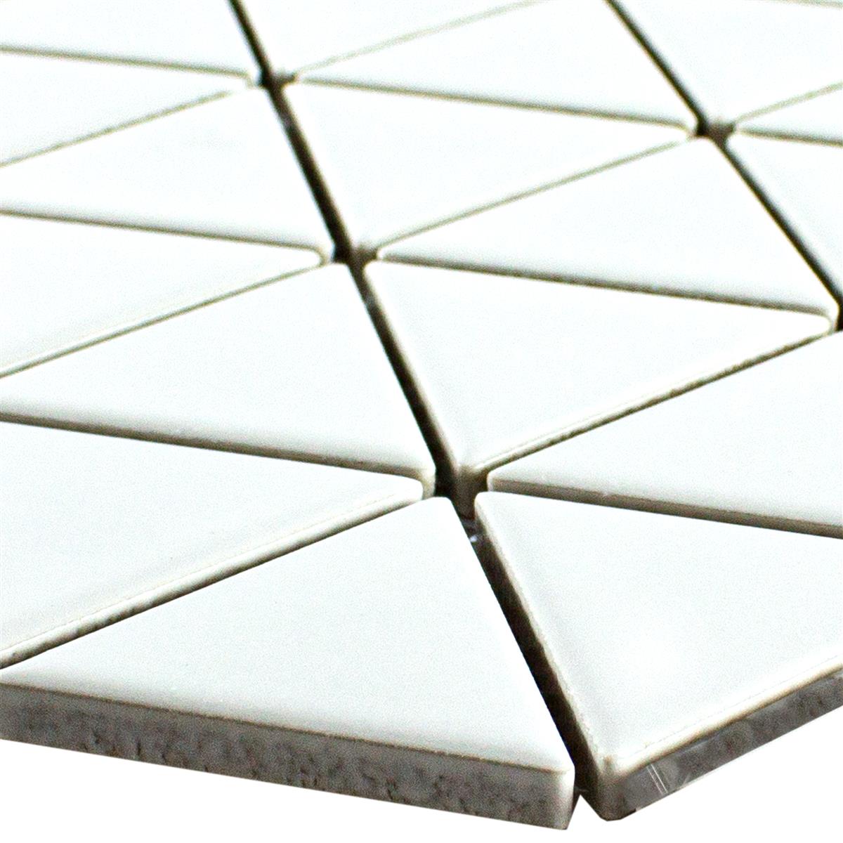 Ceramic Mosaic Tiles Arvada Triangle Blanc Glossy
