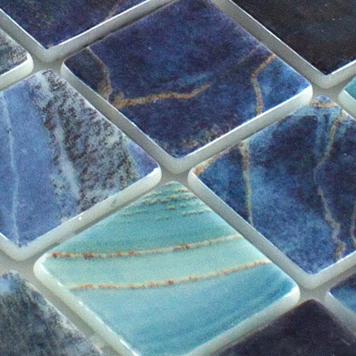 Sample Glass Mosaic Swimming Pool Baltic Blue Cyan