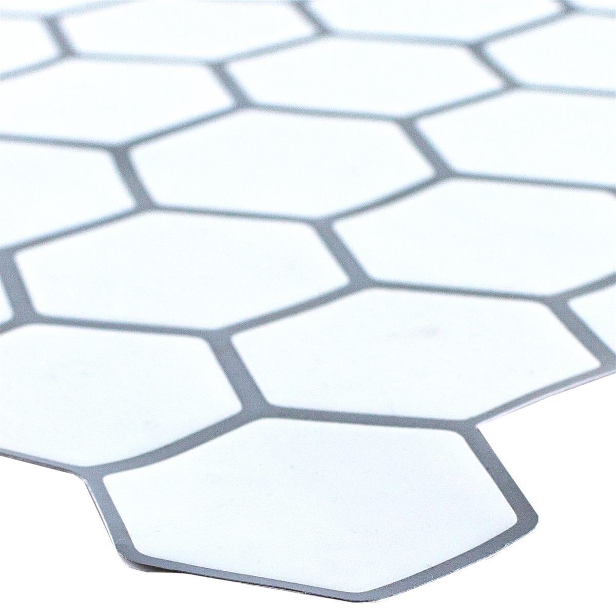 Vinyl Mosaic Tiles Edinburg Hexagon Blanc Self Adhesive