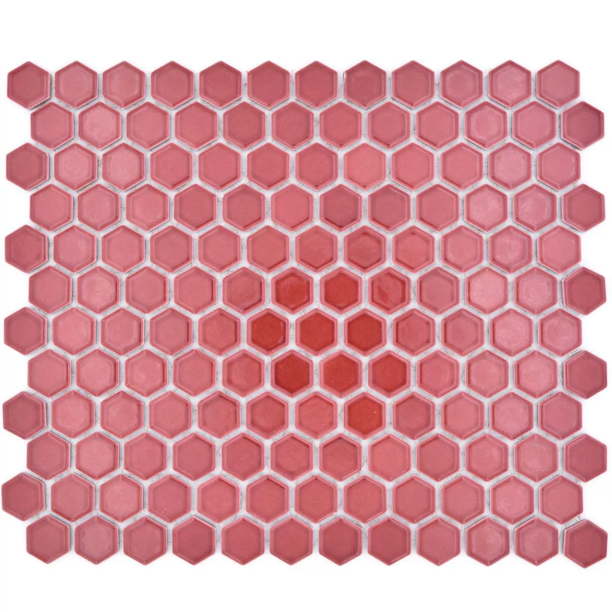 Model din Mozaic Ceramic Salomon Hexagon Bordeaux Roșu H23