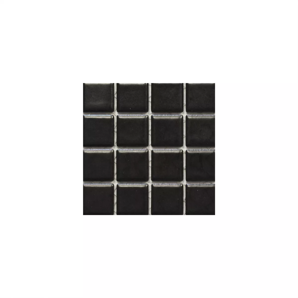 Sample Ceramic Mosaic Tiles Adrian Black Glossy Square 23