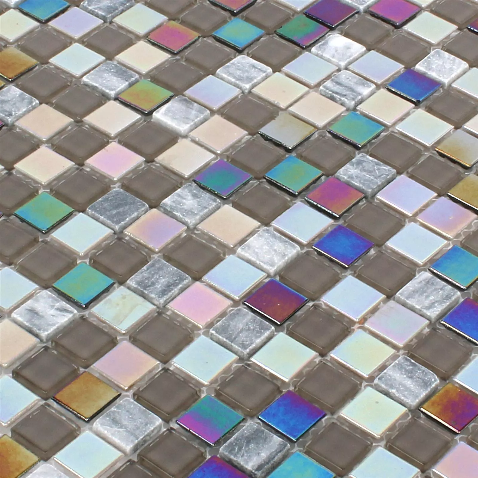 Mosaico Tallinn Marmo Vetro Madreperla Grigio Marrone