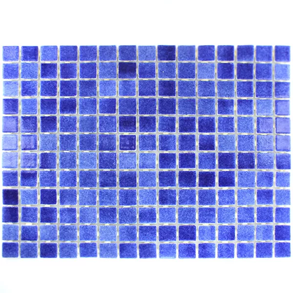 Padrão de Vidro Piscina Pool Mosaico  Azul Escuro Mix