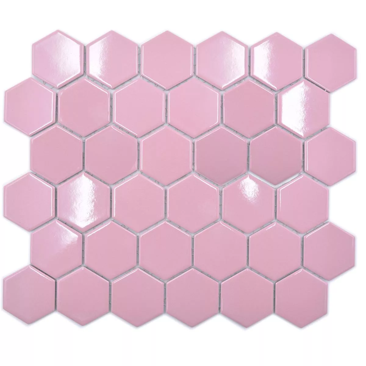 Πρότυπο από Kεραμικό Mωσαϊκό Salomon Εξάγωνο Ροζ H51