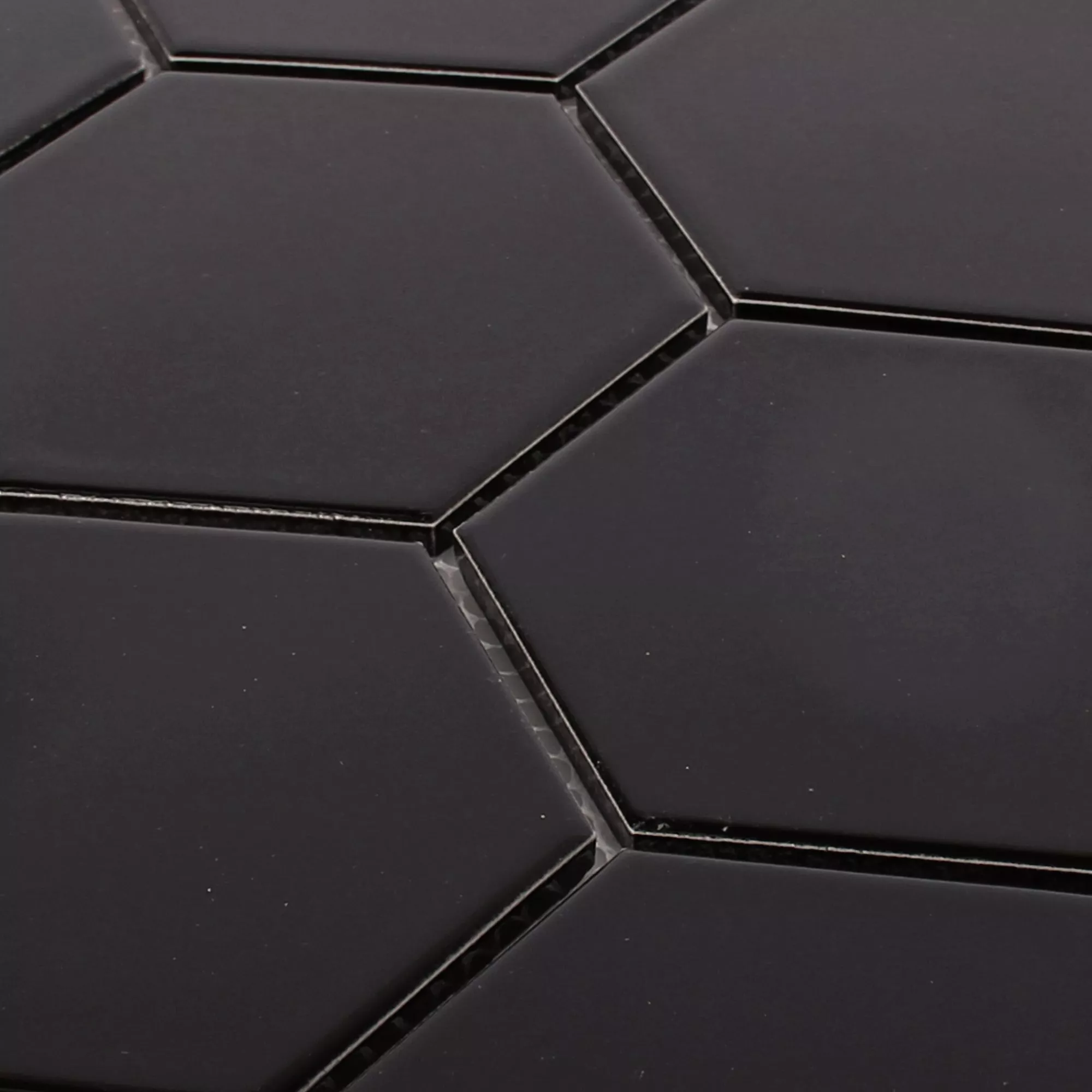 Sample Ceramic Mosaic Tiles Hexagon Salamanca Black Mat H95