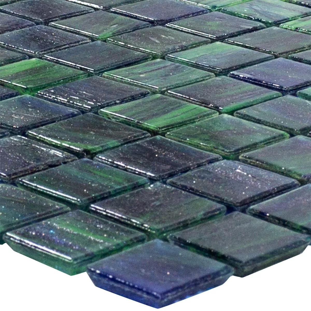 Vzorek Skleněná Mozaika Dlaždice Catalina Modrá Zelená Mix