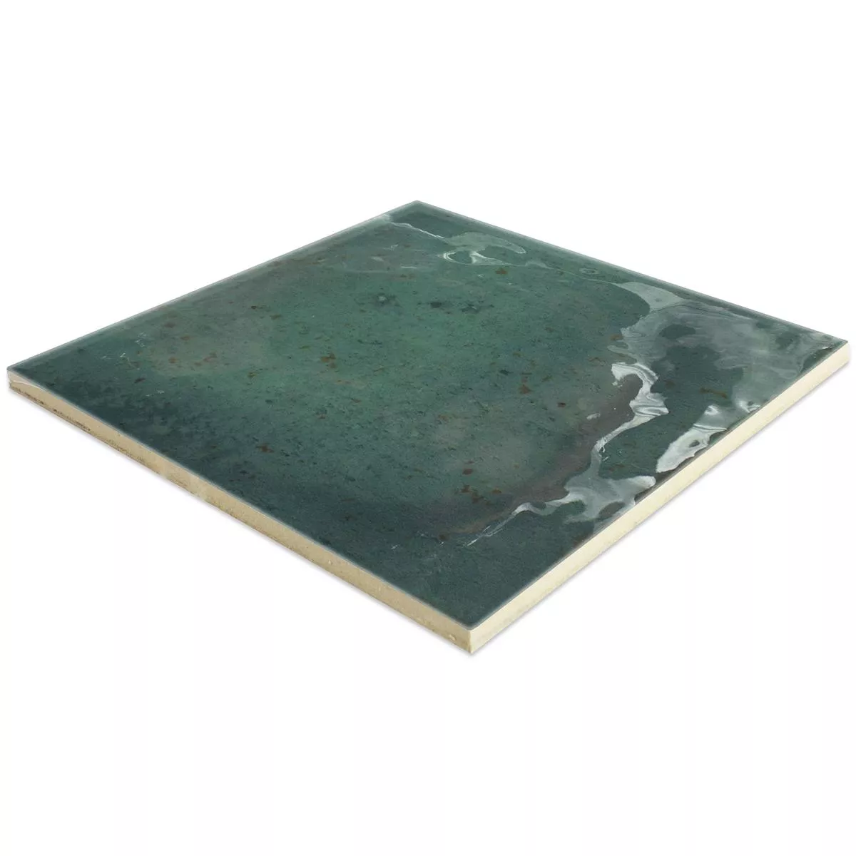 Płytki Ścienne Kiowa Błyszczący Karbowany 15x15cm Zielony