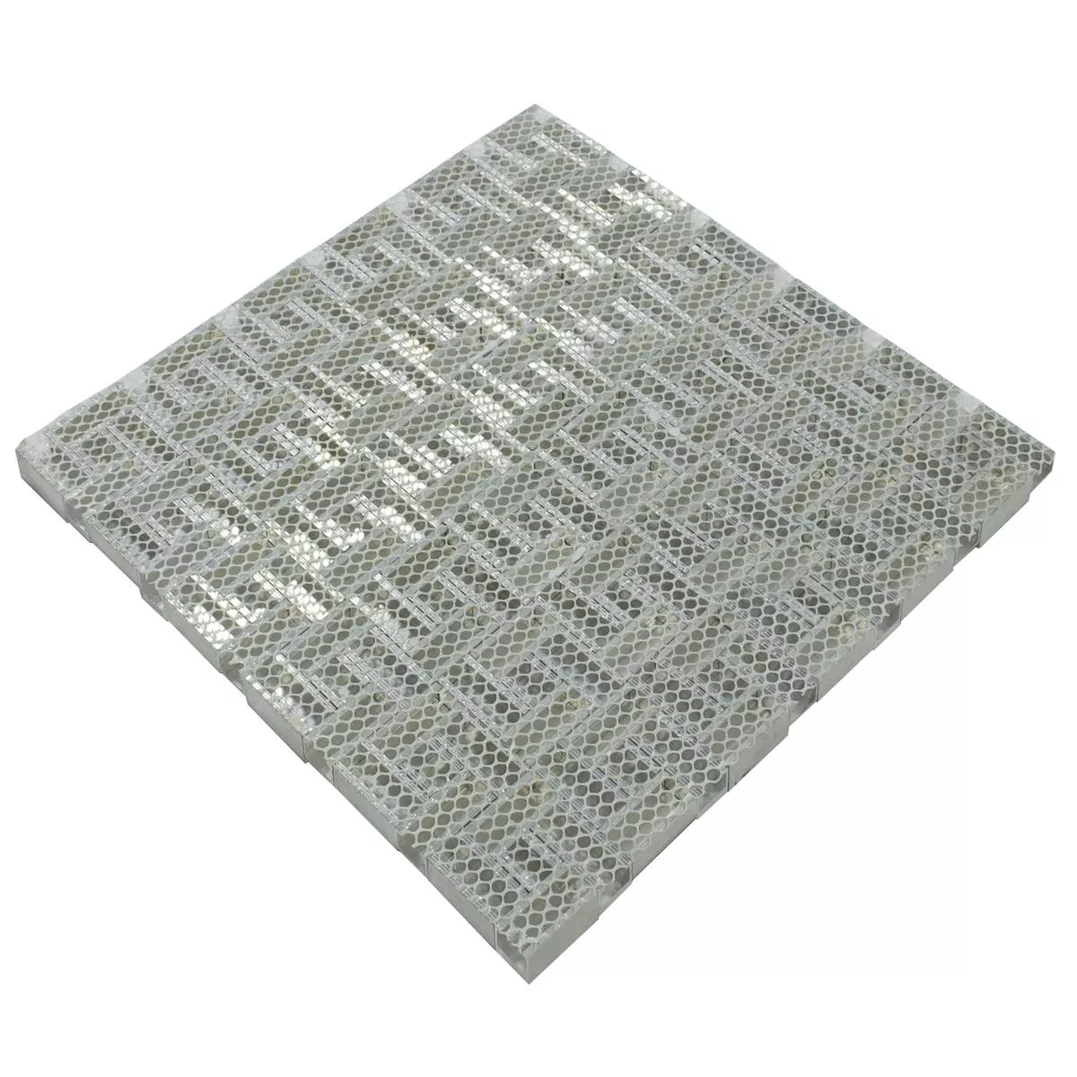 Prøve Aluminium Metal Mosaik Fliser Quantum Sølv