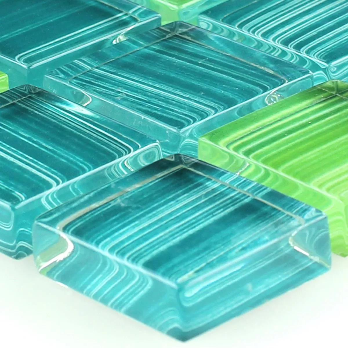 Model din Plăci De Mozaic In Dungi Sticlă Cristal Verde