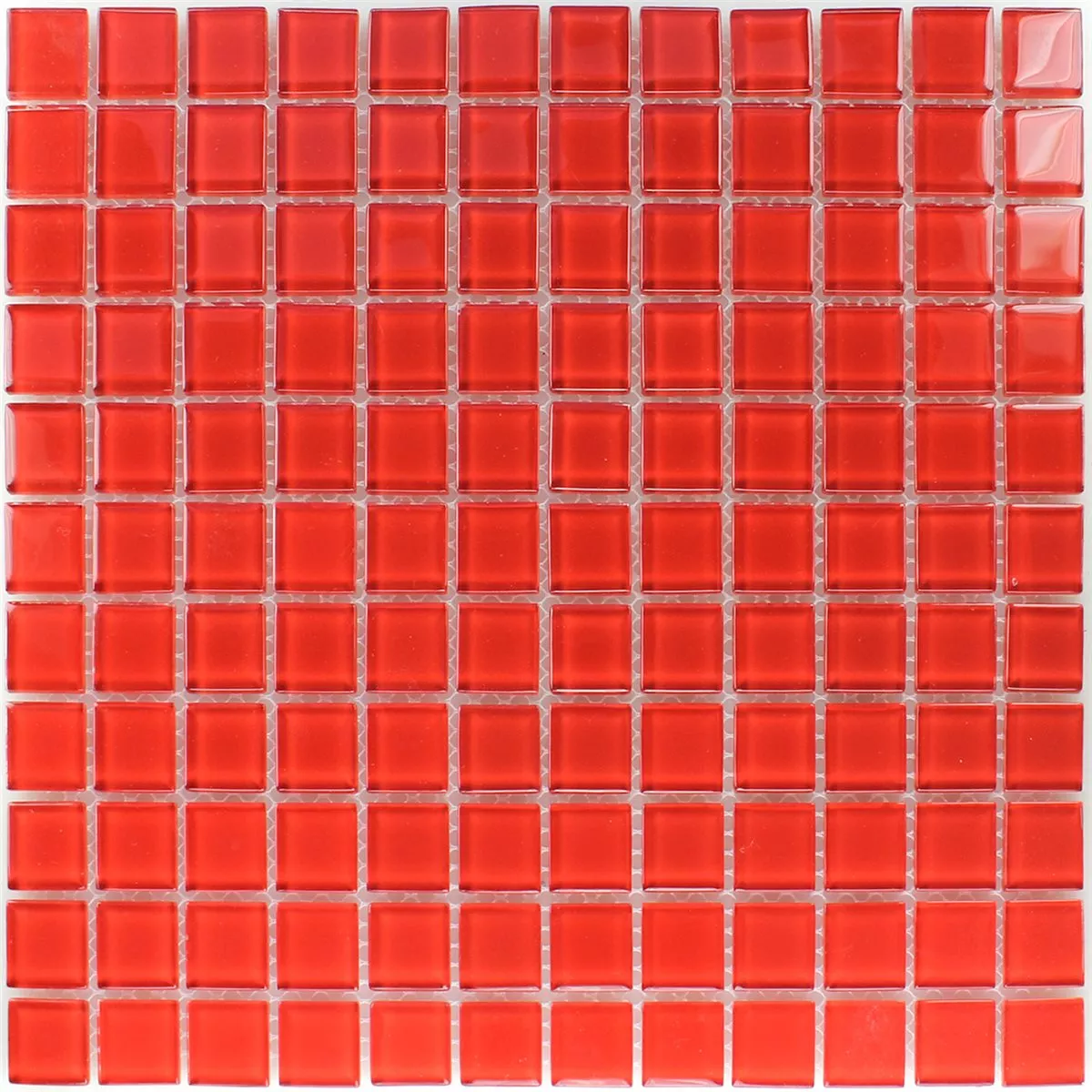 Mozaik Csempe Üveg Piros Uni 25x25x4mm