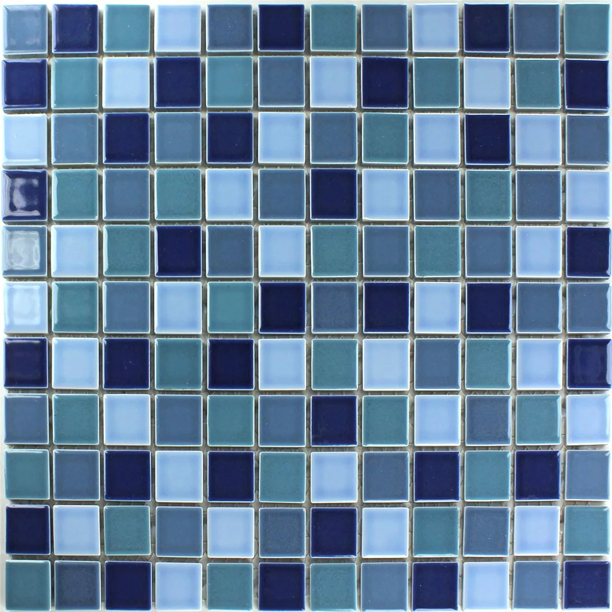Azulejos De Mosaico Cerámica Bodaway Azul Mezcla Brillante