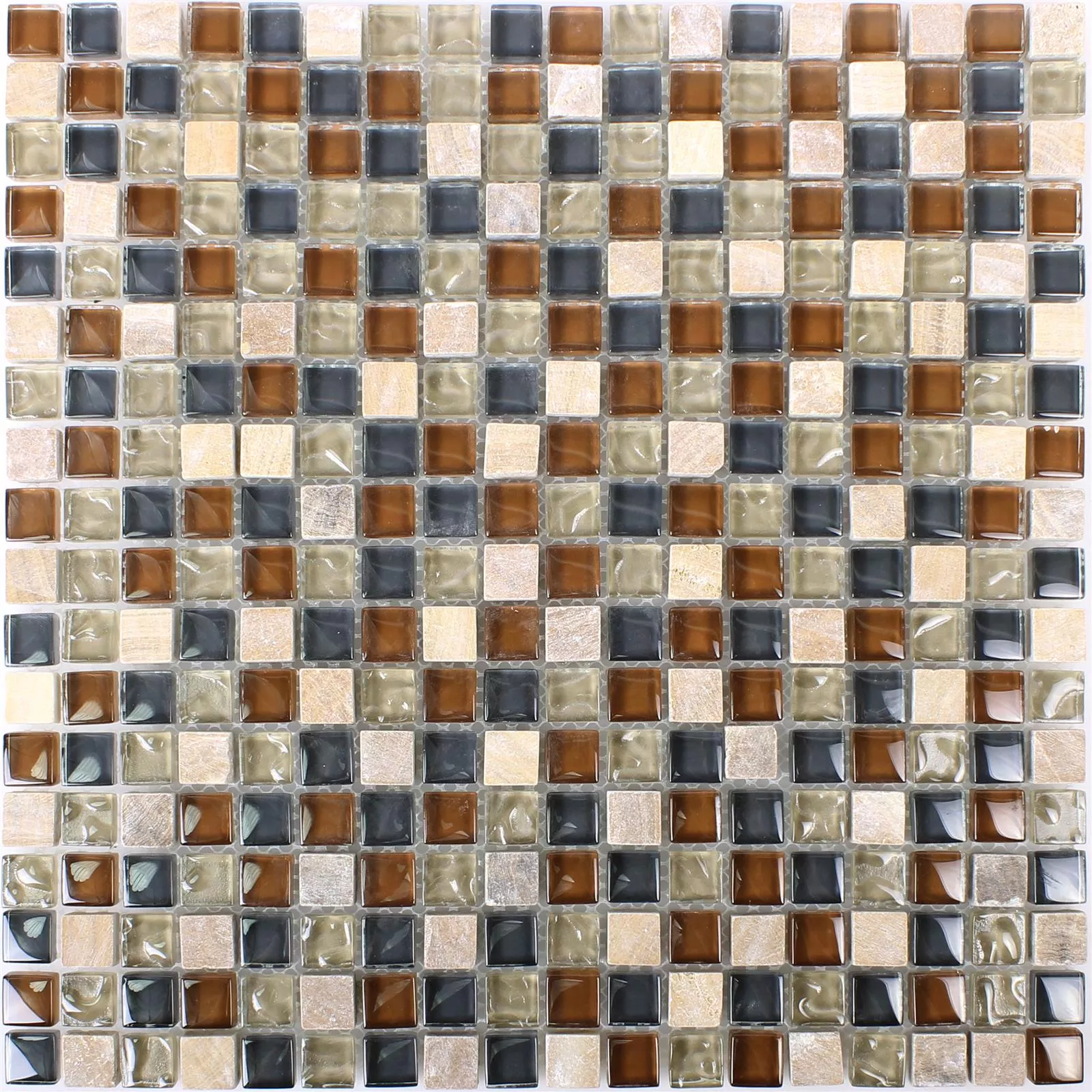 Mosaico De Vidro Ladrilhos De Pedra Natural Festus Marrom Bege Cinza