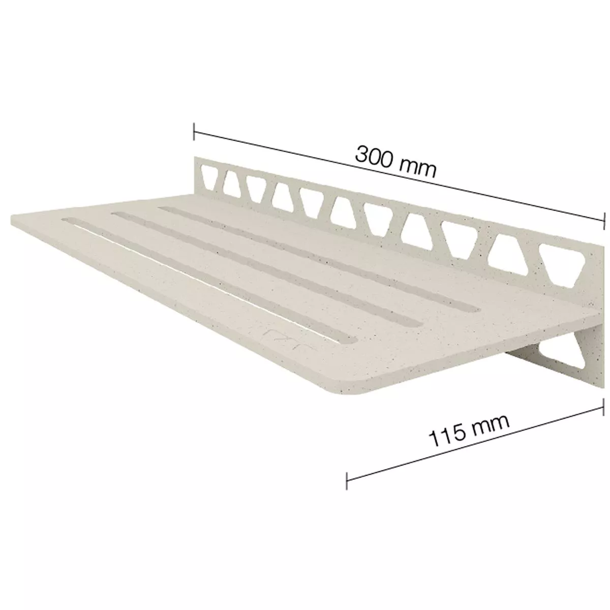 Duschablage Wandablage Schlüter Rechteck 30x11,5cm Wave Elfenbein