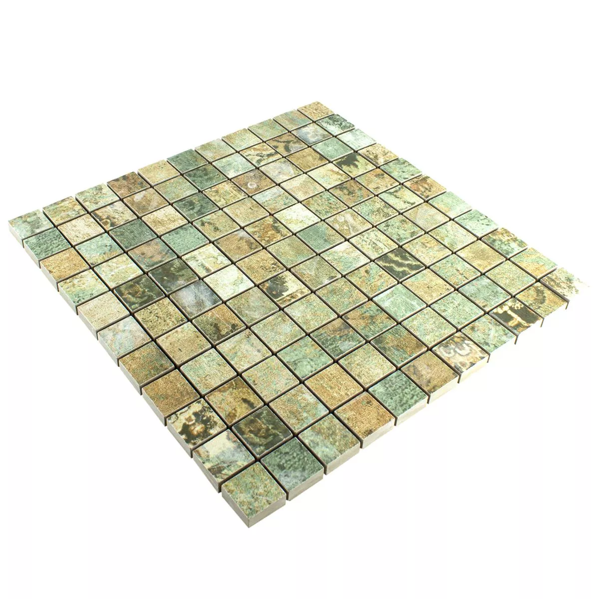 Keramisk Mosaikk Fliser Moonlight Brun Grønn 25x25mm