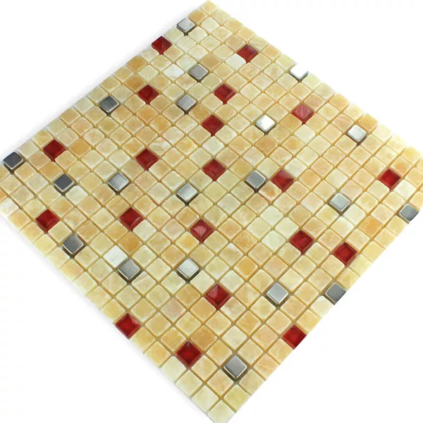 Mosaic Tiles Glass Stainless Steel Onyx Elegance Gold