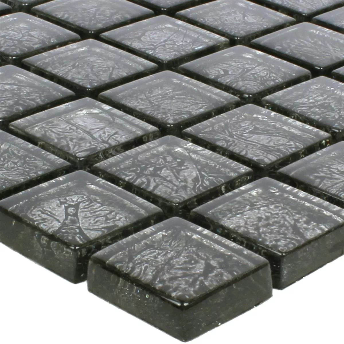 Mosaikfliesen Glas Kandila Schwarz 23x23x8mm Mosaikfliesen Glas Kandila Schwarz 23x23x8mm