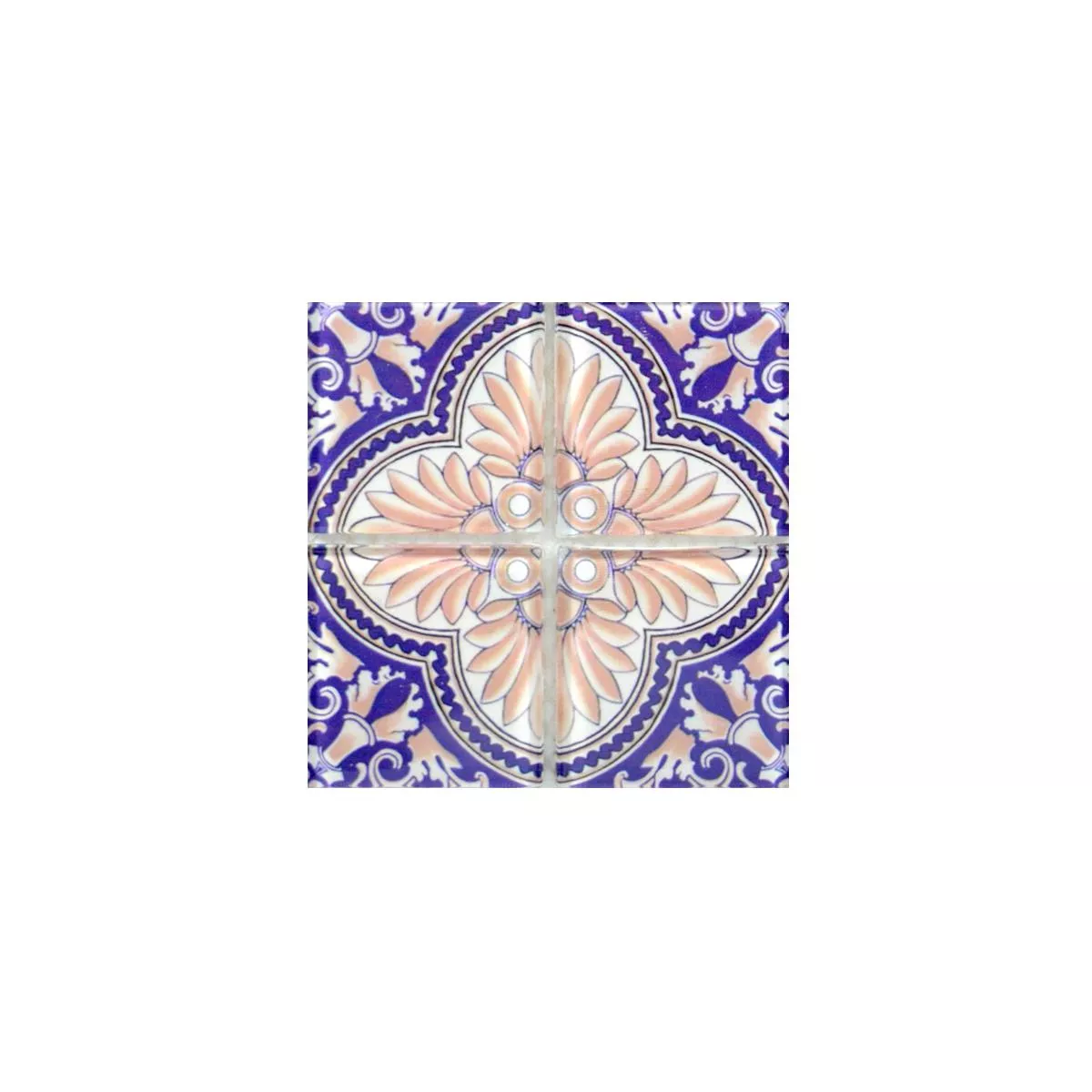 Muestra Mosaico De Cristal Azulejos Retro India Vintage Wohali
