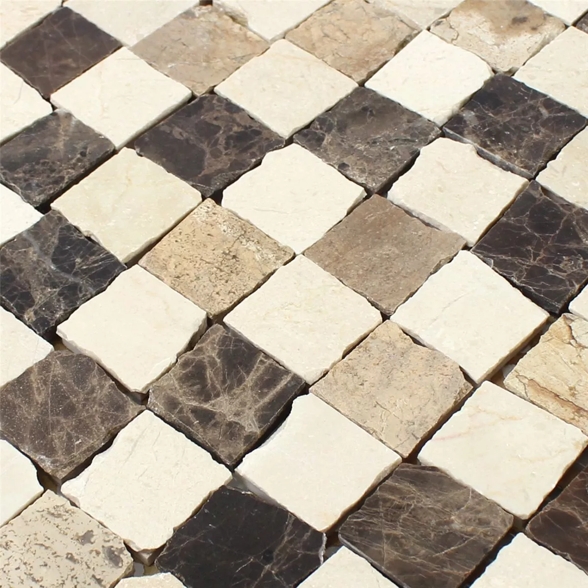 Mosaico Marmo Pietra Naturale Beige Crema Emperador