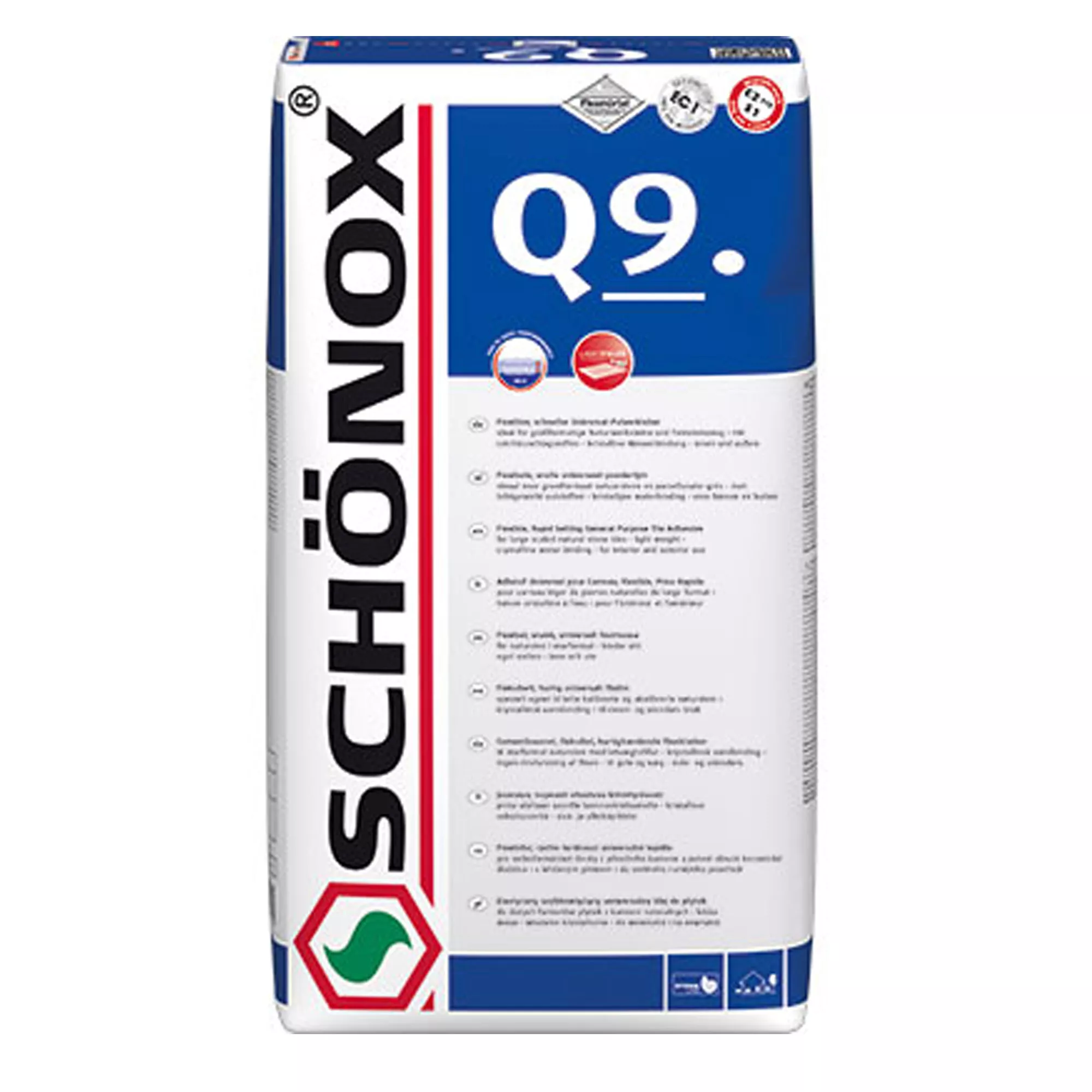 Tile Adhesive Schönox Q9 Calibrated, Uncalibrated, Marble, Straps, Large Format Slabs (25Kg)
