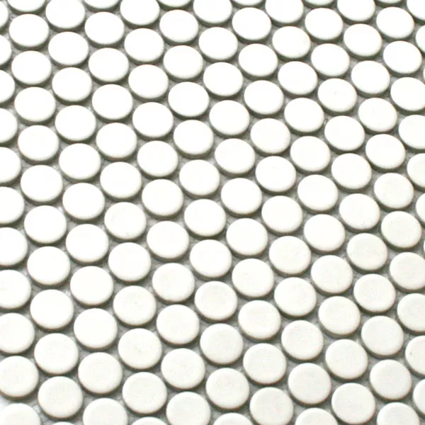 Azulejo Mosaico Cerâmica Drop Branco Uni