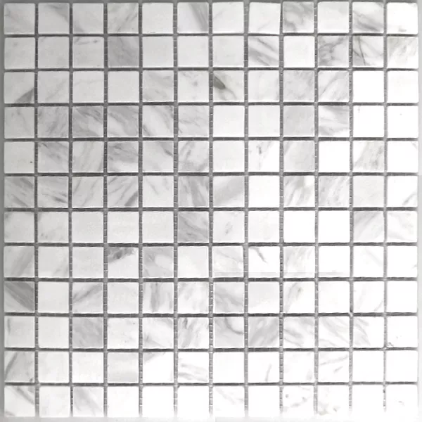 Azulejo Mosaico Mármore 23x23x8mm Branco Polido