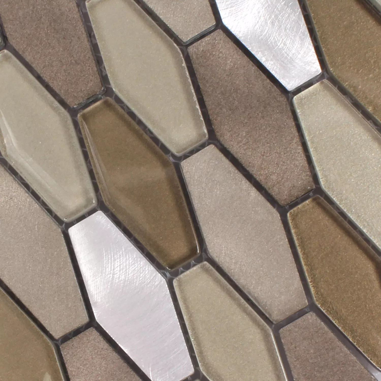 Padrão de Azulejo Mosaico Vidro Metal Lupo Hexágono