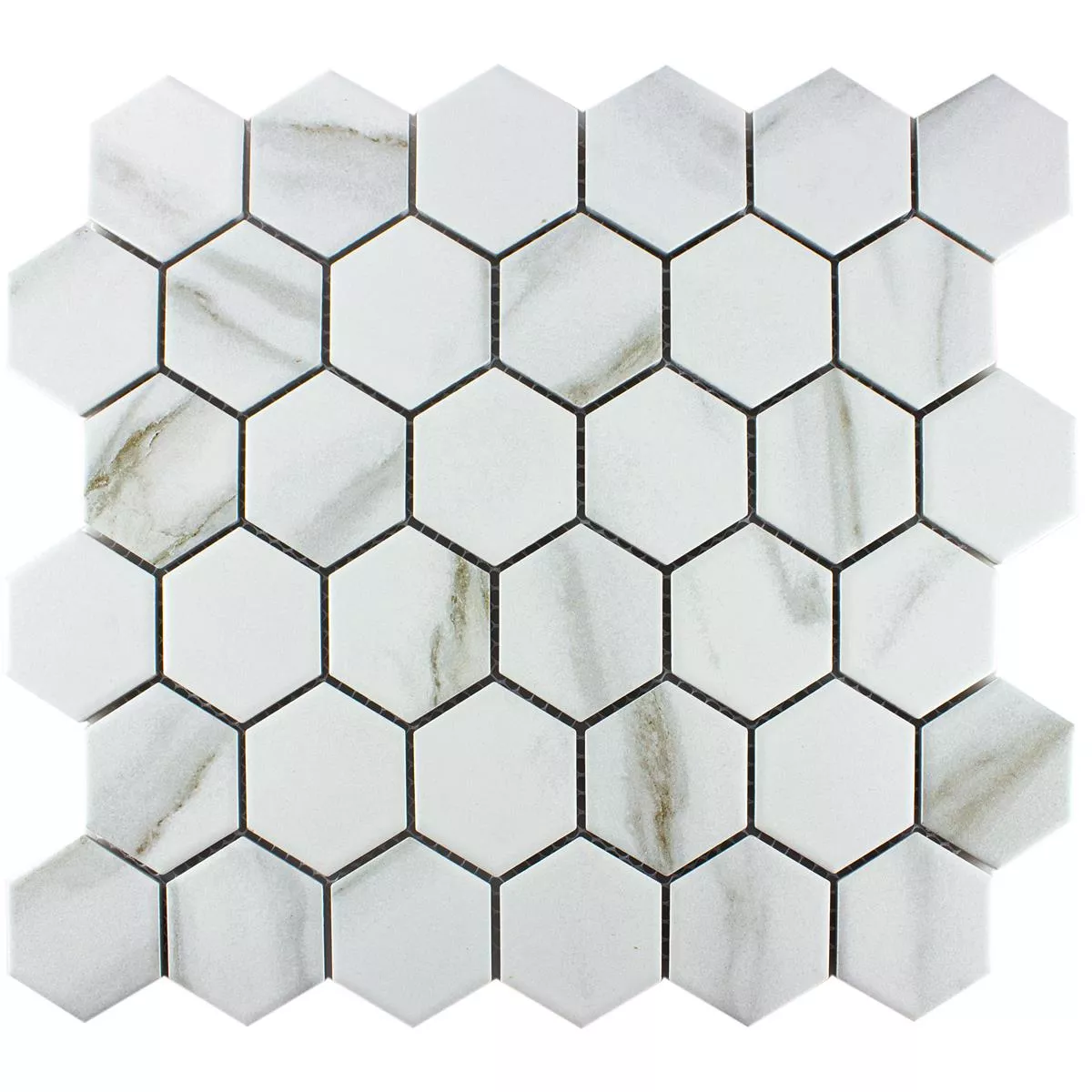 Ceramică Plăci De Mozaic Hilgard Aspect De Piatră Hexagon Calacatta