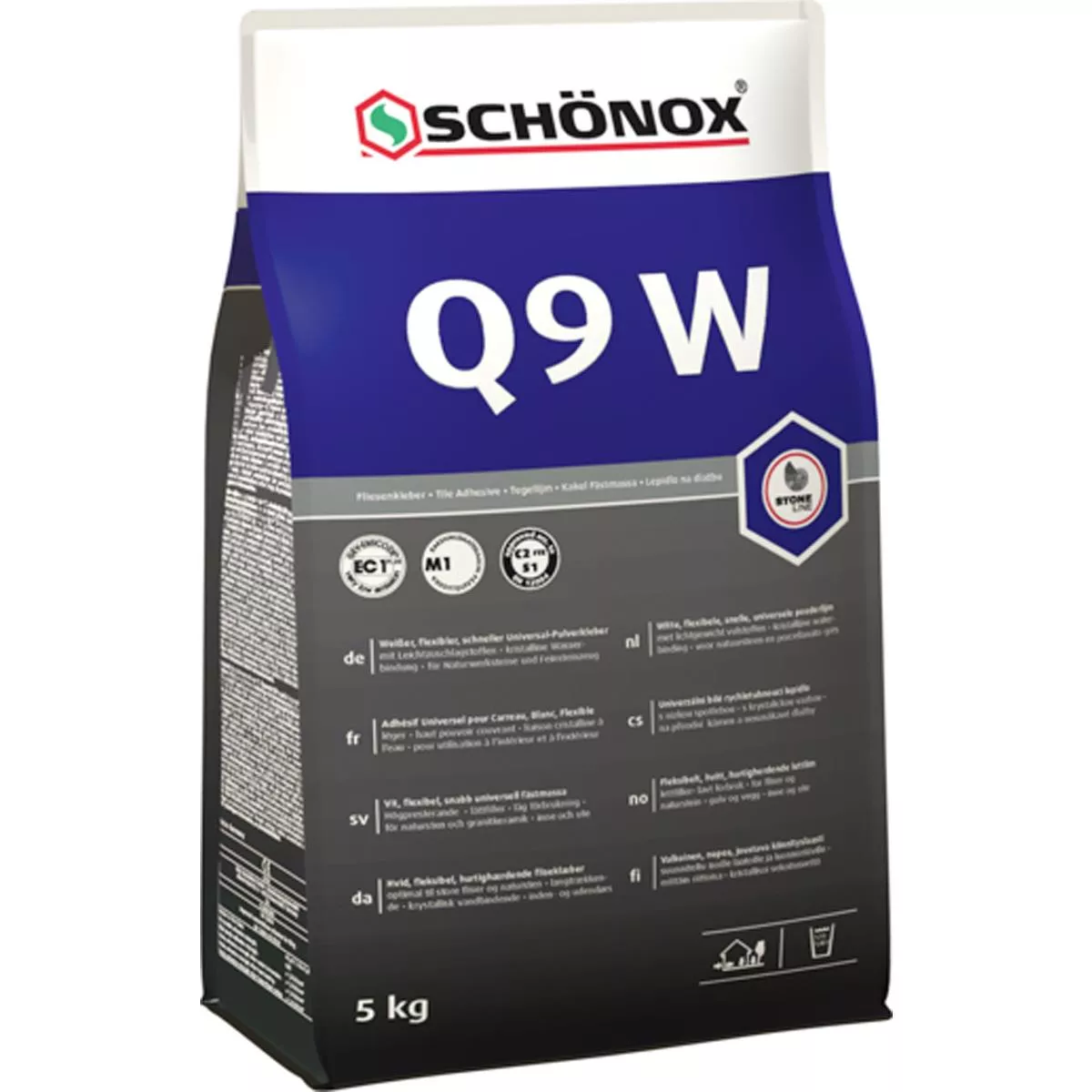 Colle à carrelage Schönox Q9 W, colle universelle en poudre blanche et flexible, 5 kg Colle à carrelage Schönox Q9 W, colle universelle en poudre blanche et flexible, 5 kg